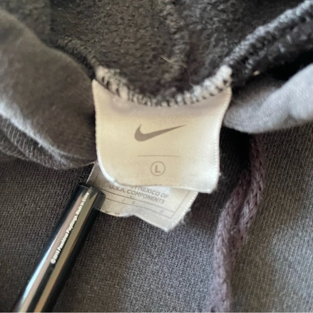 Vintage Nike Center Swoosh Black & White Sweatshirt Hoodie Size Large - Picture 10 of 11